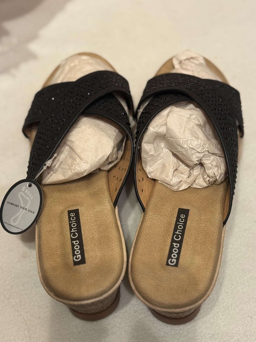 GC Shoes Women's Malia
Embellished Wedge Sandals, Black Size 7 - G.C. Shoes NIB - Picture 11 of 11